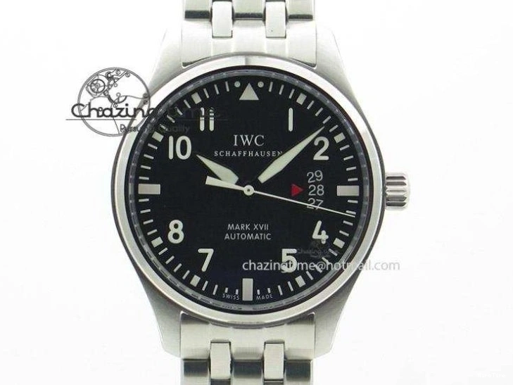 MIROTIME 0131 UrbanStyle Mark XVIII IW327012 SS M+F 1:1 Best Edition White Dial on Black Leather Strap A 7054